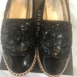 Chanel Black Sequin Espadrilles Size 40/US9 $299